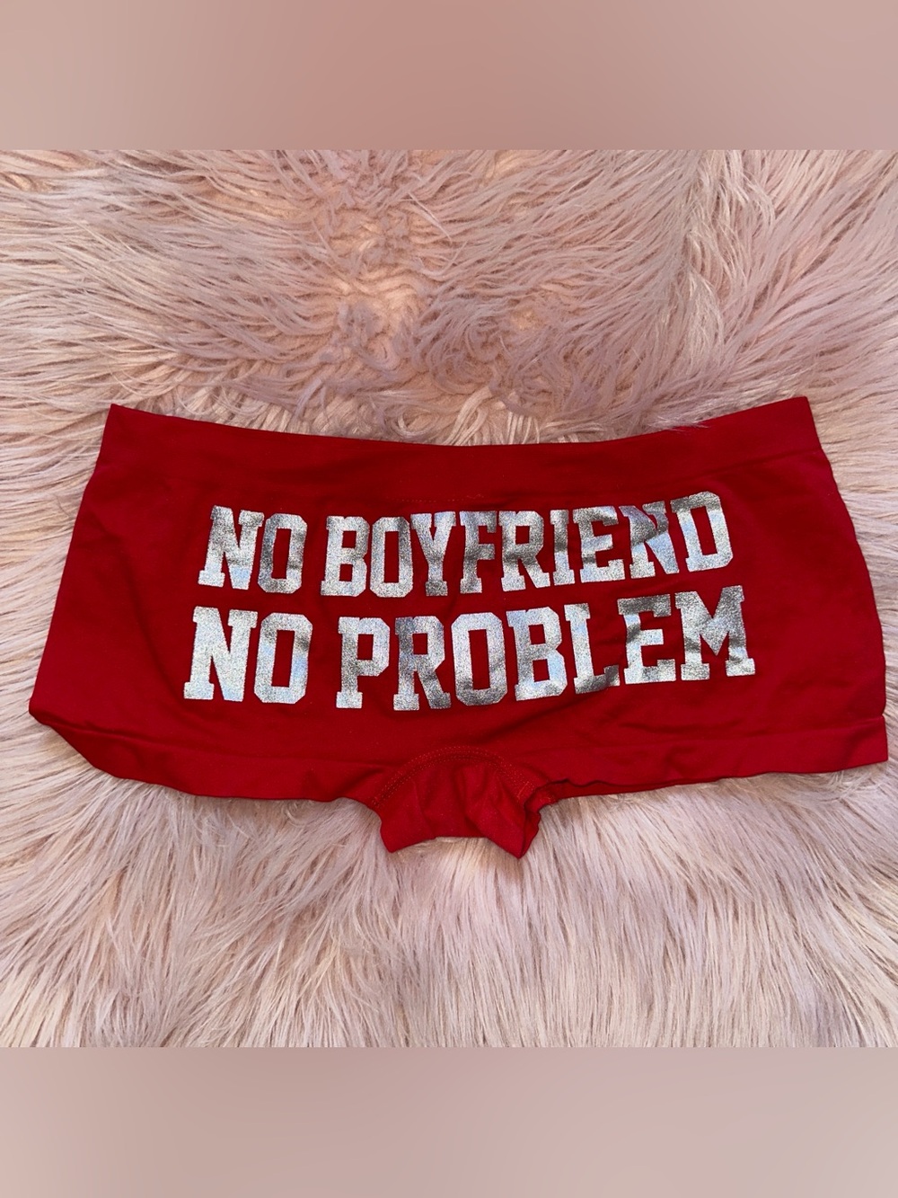 Rue21 Red Women’s Briefs with Silver Glitter Slogan